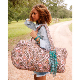 Pink Medallion Cluster Duffle Bag