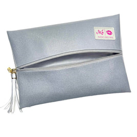 Glitter Silver Make up Junkie Bag
