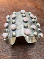 
              Pink Conch Shell Hammered Dot SS Cuff
            