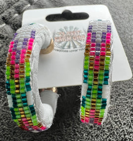 JoAnn Martin Beaded Hoop Earrings