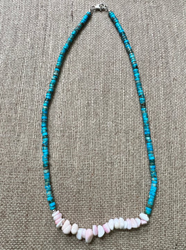 Turquoise/Conch Nugget Necklace