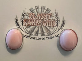 Conch Shell Oval Stud Earrings