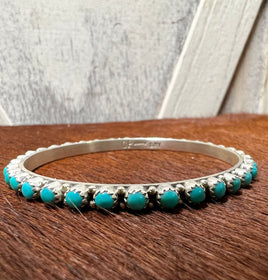 Sean Yazzie Turquoise SS Bangle