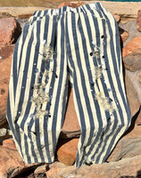 
              Jaded Gypsy Endless Journey Striped Crop Pants - Vintage Black
            