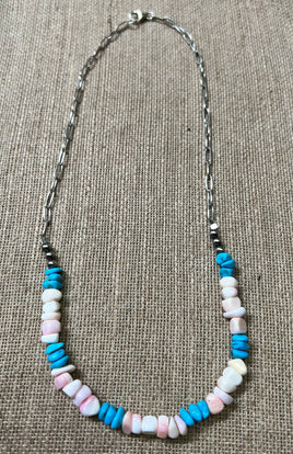 Turquoise/Conch Nugget Necklace