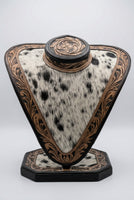 
              Tooled Leather & Cowhide Necklace Display
            
