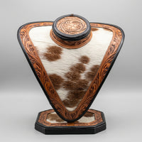 
              Tooled Leather & Cowhide Necklace Display
            