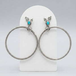 Cactus Turquoise Hoop Earrings
