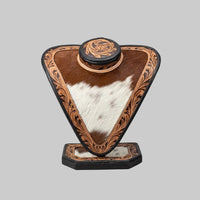 
              Tooled Leather & Cowhide Necklace Display
            