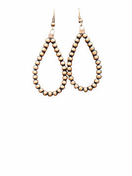 Copper Bead Teardrop Earrings