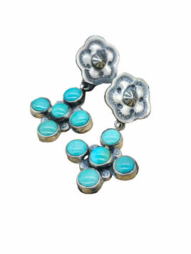 Rosella Paxton Turquoise Cross Stamped Post Earrings