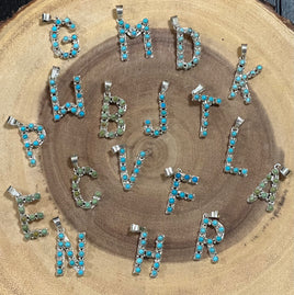 Scott Skeets Kingman Turquoise Initial Pendants