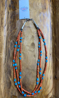 
              Piaso 3 Strand Handmade Pearl, Coral & Turquoise Necklace
            