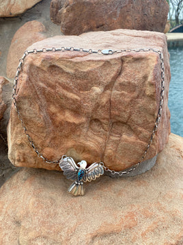 Dorothy Jeffries Turquoise Thunderbird Necklace
