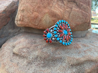 
              Tyler Brown Sleeping Beauty & Coral SS Cluster Cuff
            