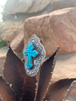 
              George Begay Turquoise Cross Ring
            