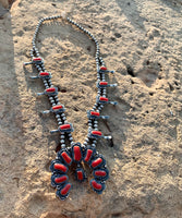 
              Thomas Francisco Coral SS Squash Blossom & Earrings
            