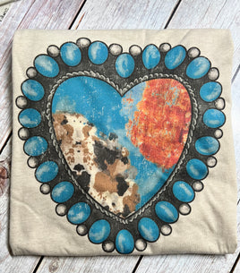 Turquoise Western Heart