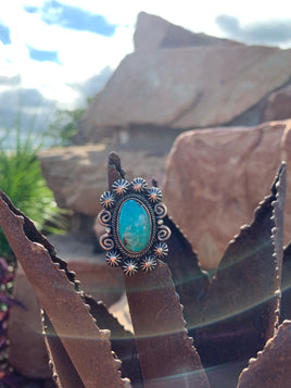 Kingman Turquoise SS Ring