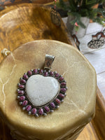 
              James Martin Fossilized Coral & Purple Spiny Heart Pendant
            