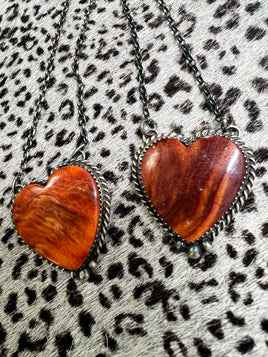Clifton Davis Red Spiny Heart Necklaces