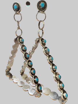 Joanne Cheama Zuni Turquoise Triangle Earrings