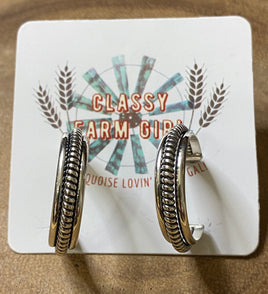 Caroline Tsosie Rope Hoop SS Earrings