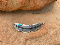
              Billy Long Feather Turquoise SS Barrette
            