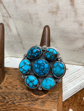 John Nelson Egyptian Turquoise Adjustable SS Ring