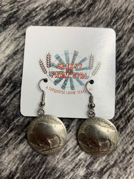 Indian Buffalo Nickel SS Earrings