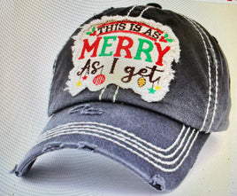 This Is As Merry As I Get Washed Vintage Ballcap