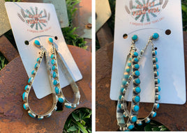 Turquoise Teardrop Hoop Earrings